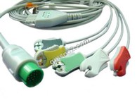 Uso com cabo de ECG Spacelab um pedaço com Leadwires, 5-chumbo, IEC, Grabber, redondo 17PIN