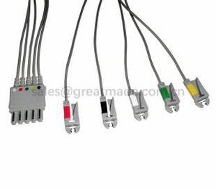 Compatível com cabos de ligação M1971A de 5 derivações, IEC, garra