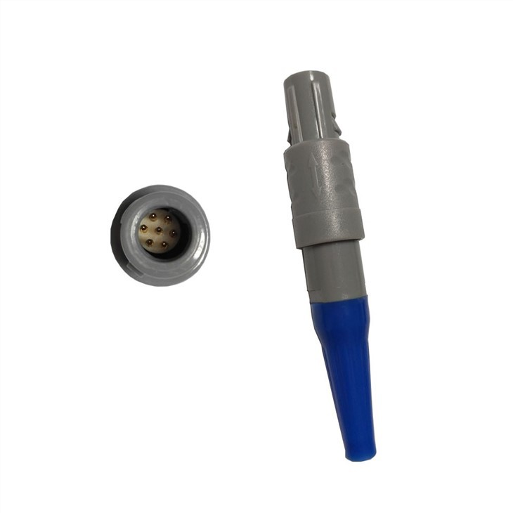 Plastic Connector PAG 1-10pin 14pin 1P Two Keying 60 Degree Push-Pull Circular Straight Plug With Bend Relief