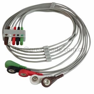 Compatível com Mindray ECG Leadwire Set, 5-Lead, Grabber, IEC / AHA, 40IN & 2pin