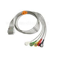 Conjunto de Leadwire GE Marquette multi-link, 5 derivações, Snap, IEC, em 29 (76 cm) & VS 2PIN