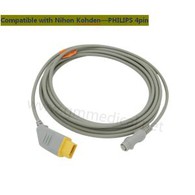 Nihon Kohden Compatible IBP/Invasive Blood Pressure Cable With PHILIPS Transducer Adapter,NK 14PIN->Rodada 4PIN